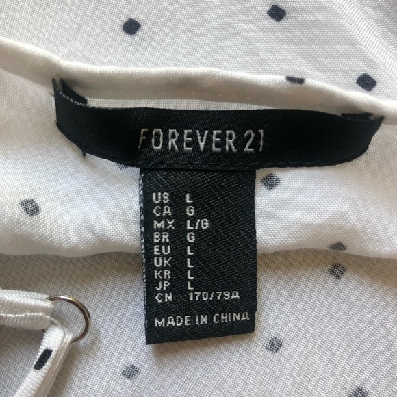 Forever 21 wide leg polka dot sleeveless jumpsuit in white and black. Size L - Picture 10 of 10